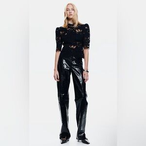 H&M Premium Elegant Black Women's Lace Top NWT Sz Medium